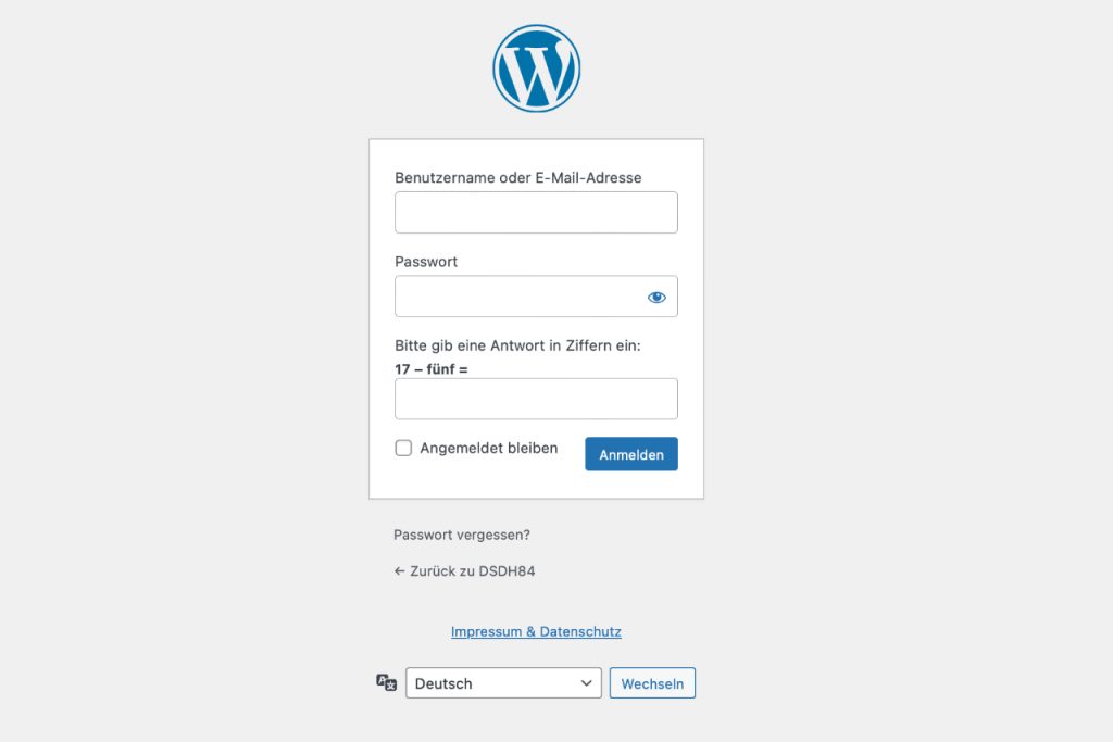 Anmeldeseite